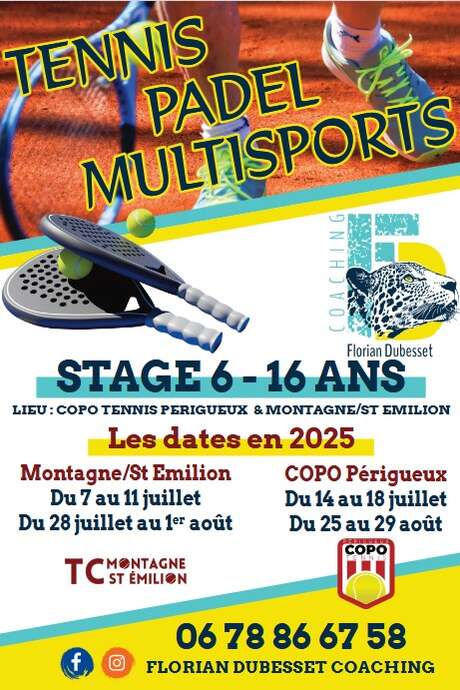 Tennis / Padel / Multisports course for 6-16 year olds