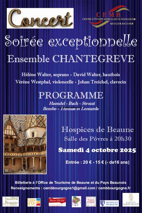 Concert - soirée exceptionnelle : Ensemble CHANTEGREVE