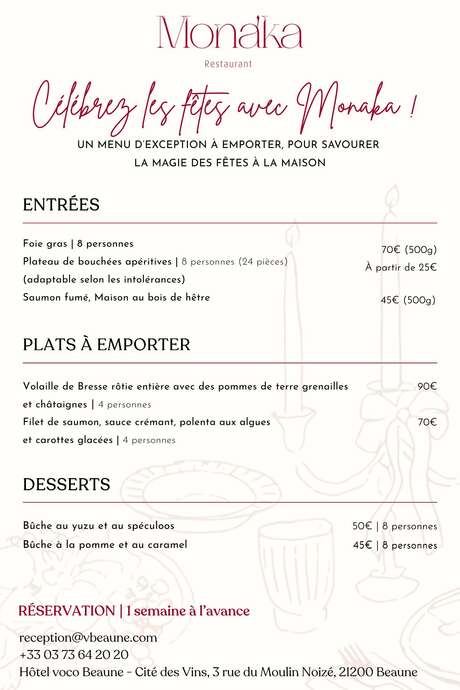 Célébrez les fêtes avec l'offre traiteur du restaurant Monaka !