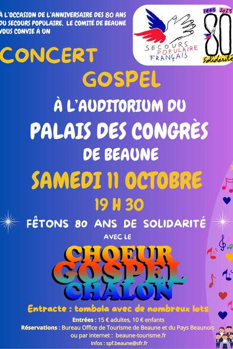Concert Solidaire de Gospel du Secours Populaire avec le « Chœur Gospel Chalon »