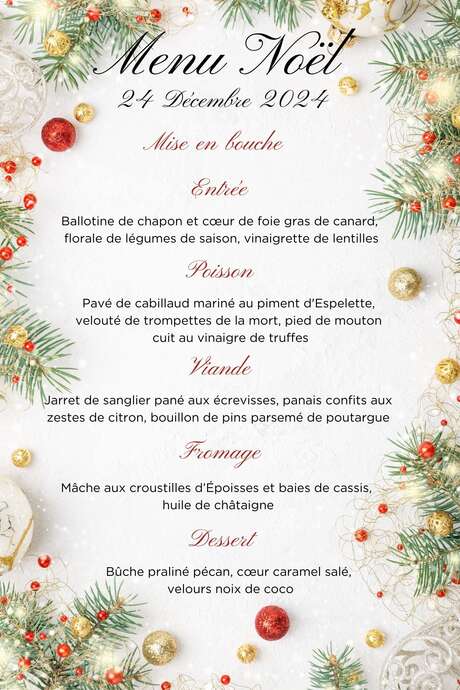 MENU DE NOËL - M7 Restaurant by Mercure Beaune