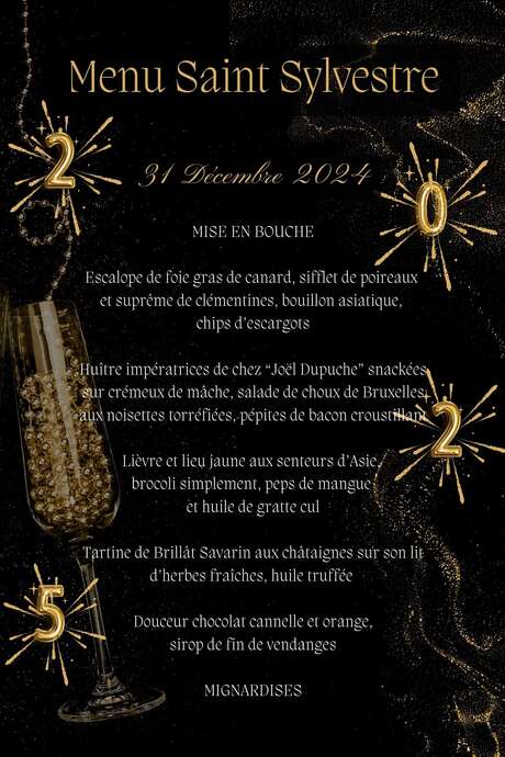 MENU DE LA SAINT SYLVESTRE - M7 Restaurant by Mercure Beaune