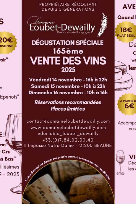 Domaine Loubet-Dewailly - Vente des Vins 2025 :  Dégustation Horizontale  "Découverte" : Pinot noir de la Côte de Beaune 2024