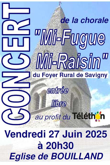 Chorale "Mi-Fugue Mi-Raisin" - concert caritatif à Bouilland