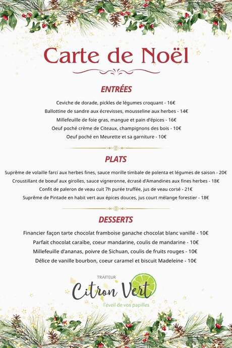 Fêtes de fin d'année 2025 - Citron Vert traiteur