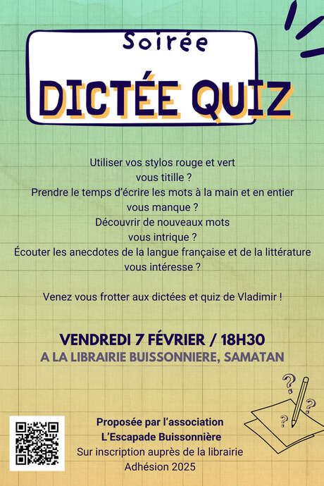 DICTÉE ET QUIZ LITTÉRAIRES