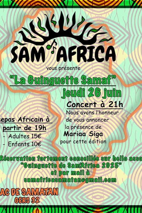 SOIRÉE GUINGUETTE, SAM'AFRICA AU LAC