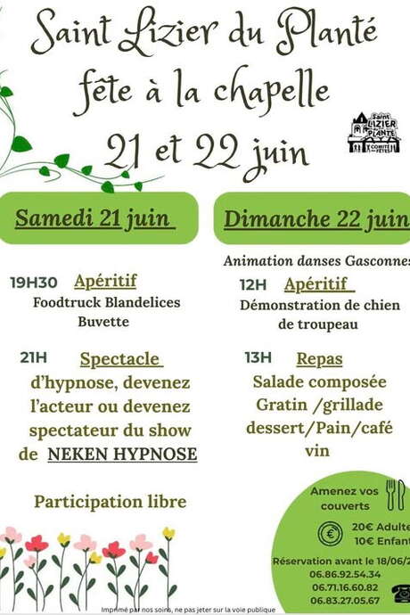 FÊTE À LA CHAPELLE DE SAVIGNAC À SAINT LIZIER DU PLANTÉ