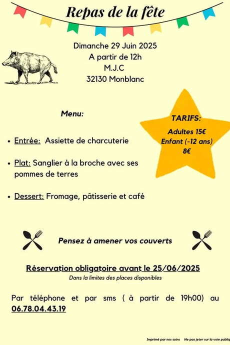 REPAS DE LA FÊTE