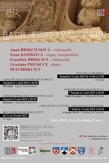 CONCERT DE CLÔTURE - VIOLONCELLE ET PIANO  AU CHÂTEAU DE CAUMONT