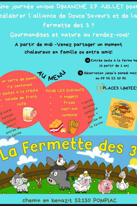 VISITE & REPAS A LA FERMETTE DES 3