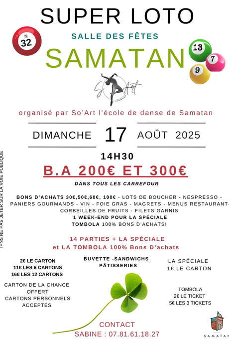 LOTO DE L' ÉCOLE DE DANSE SO'ART