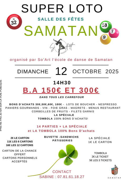 LOTO DE L' ÉCOLE DE DANSE SO'ART