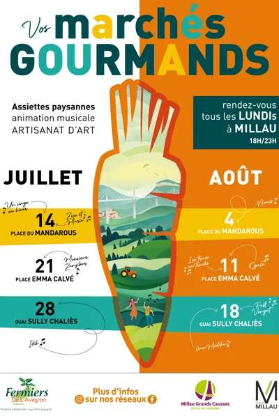 Marchés gourmands / nocturnes des fermiers de l'Aveyron de Millau