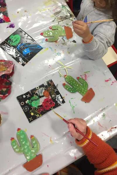 Festival Bonheurs d'Hiver - Atelier peinture couleurs du Mexique, les sapins du CREA