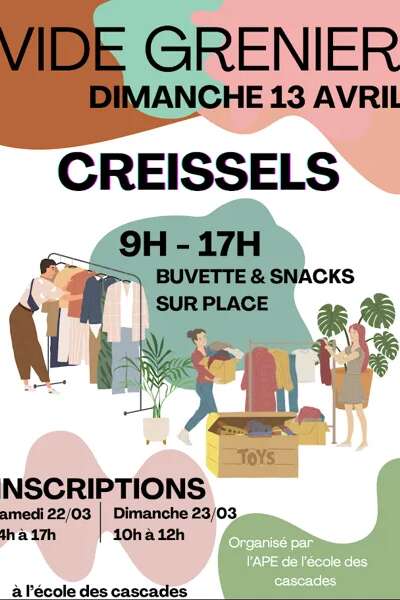 Vide grenier de Creissels (APE de l'école des Cascades)