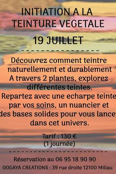 Initiation à la teinture végétale sur coton ou lin 19/07 - OOGAYA