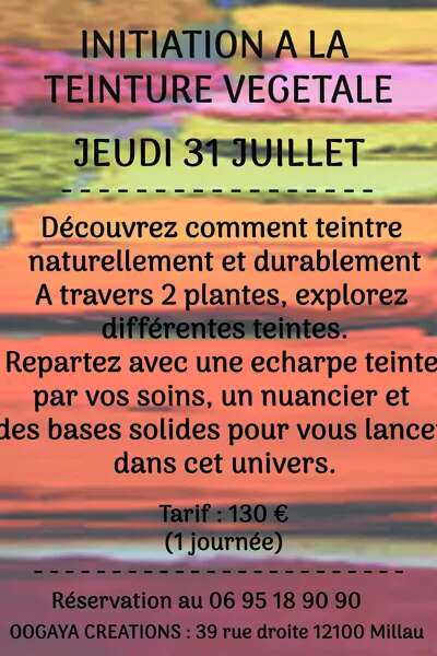 Initiation à la teinture sur coton ou lin : Teignez votre écharpe en couleur 31/07 - OOGAYA