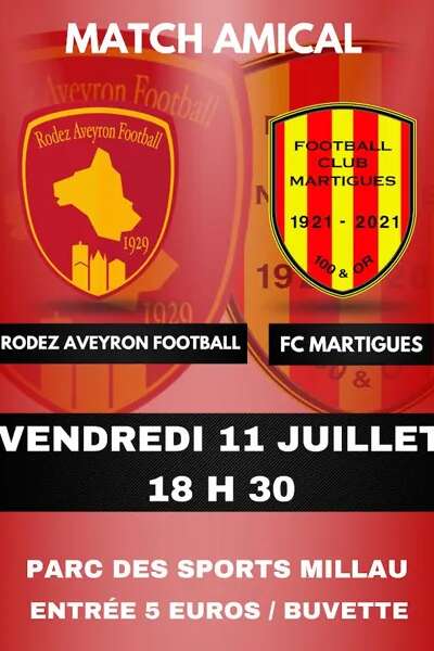 Match amical de foot Rodez - Martigues