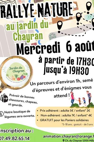 Rallye Nature - jardin du Chayran