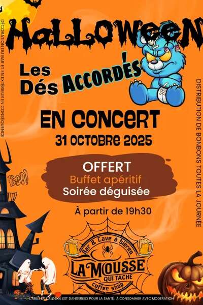 Soirée Halloween - Concert les Dés Accordés - La Mousse qui tâche