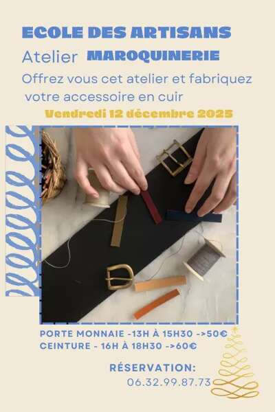 Atelier maroquinerie : fabriquez votre accessoire en cuir - Ecole des Artisans