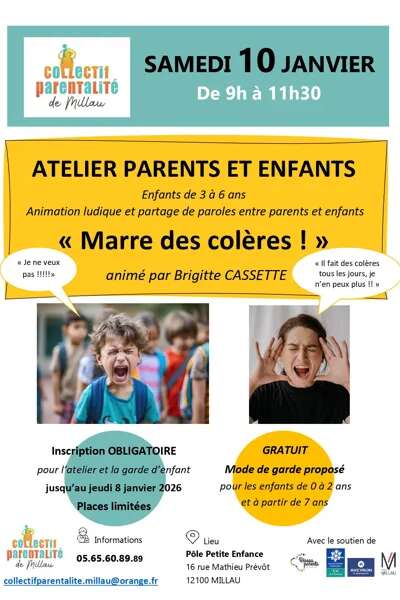 Atelier Parents - Enfants " Marre des Colères ! " - Collectif Parentalité
