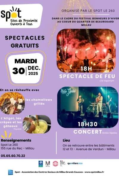 Festival Bonheurs d'hiver - Spectacle de feu et concert