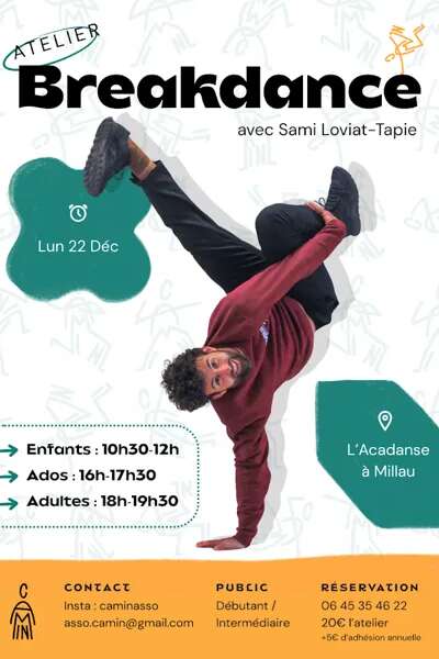 Ateliers Breakdance - Enfants, Ados, Adultes - Camin