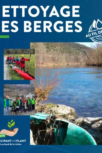 Nettoyage des berges du Tarn à Comprégnac