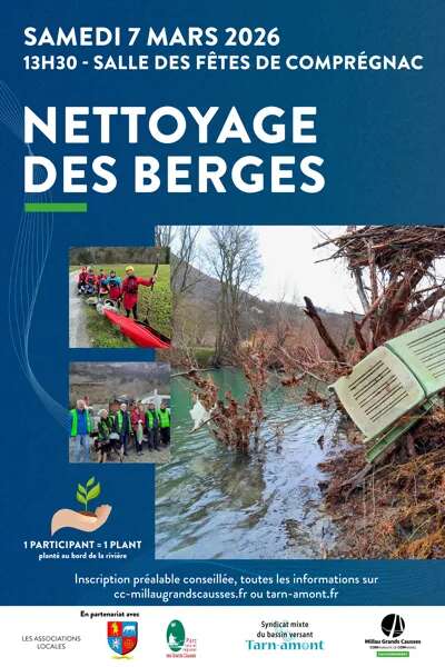 Nettoyage des berges du Tarn à Comprégnac