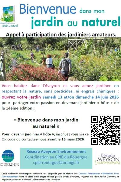 Devenez Jardinier hôte pour Bienvenue dans mon jardin au naturel le samedi 13 et dimanche 14  juin 2026