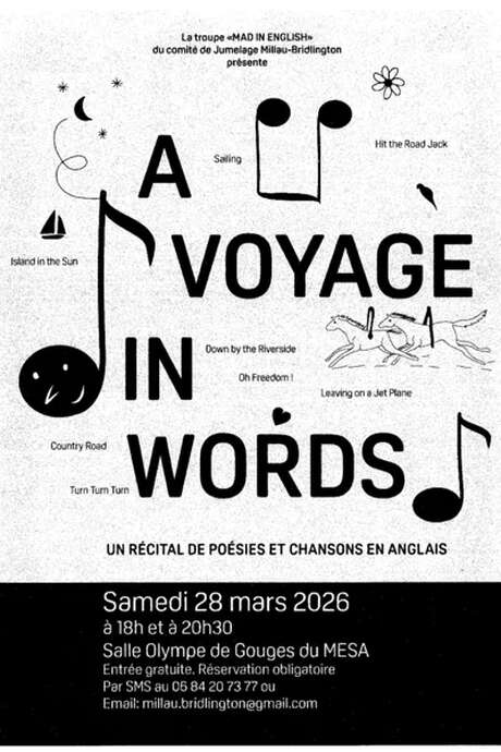 A voyage in words - Récital de poésie et chansons en Anglais