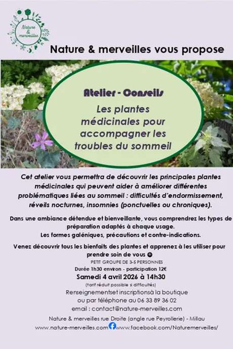 Atelier conseils plantes médicinales " - Nature et Merveilles