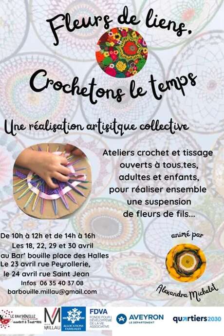 Résidence artistique collective "Fleurs de liens, crochetons le temps" - le Bar'bouille
