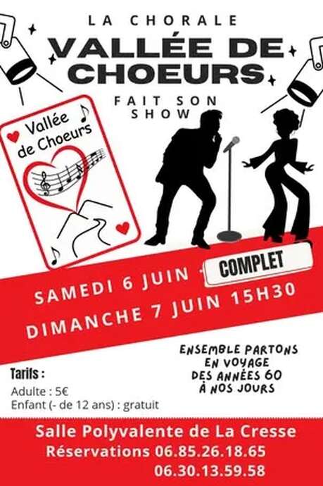 Concert de la chorale " Vallées de choeurs " - COMPLET