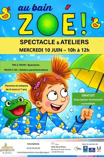 Spectacle et ateliers " Au bain Zoé "