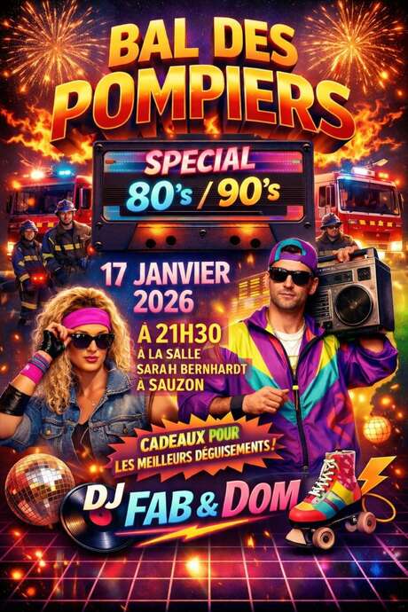 Bal des pompiers : Année 80/90 avec DJ'FAB & DOM