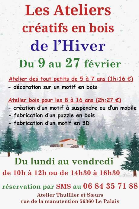 Les Ateliers créatifs de l'hiver : Atelier bois (5 - 7 ans)