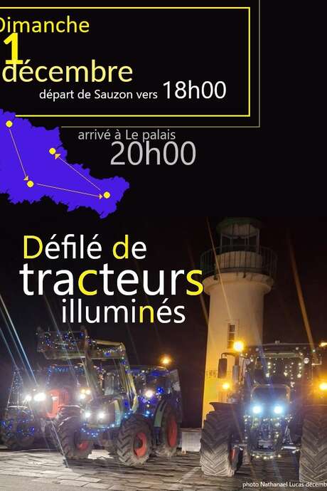 Défilé de tracteurs illuminés