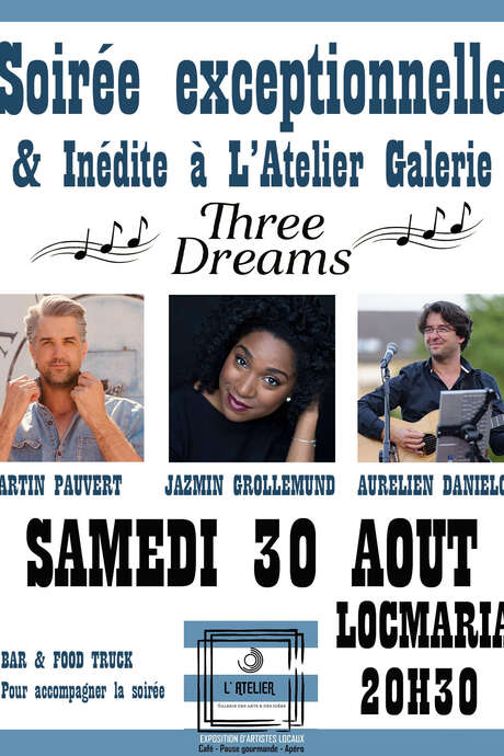 Concert : "Three Dreams" : Jazmin Grollemund - Aurélien Daniélo - Martin Pauvert