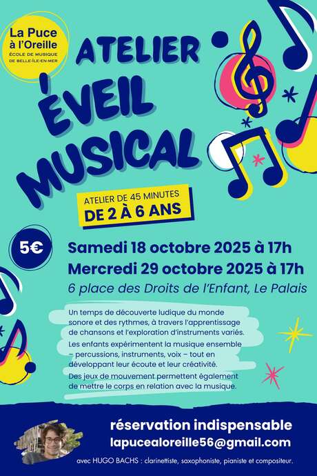 Atelier éveil musical (2 à 6 ans)