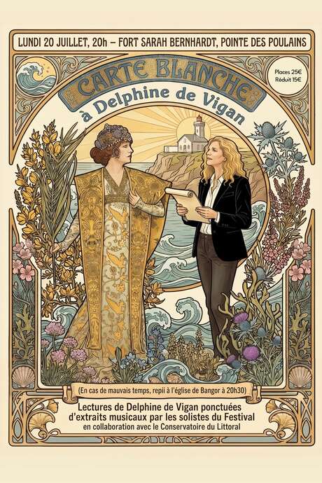 Plage musicale à Belle Ile : Carte blanche à Delphine De Vigan