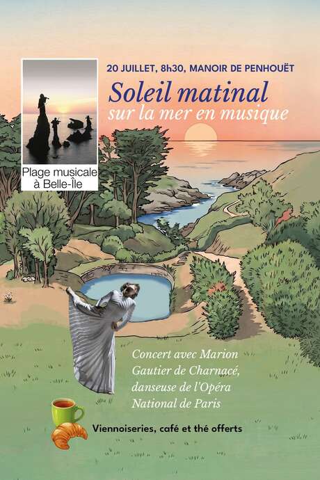 Plage musicale à Belle Ile : Soleil matinal sur la mer en musique