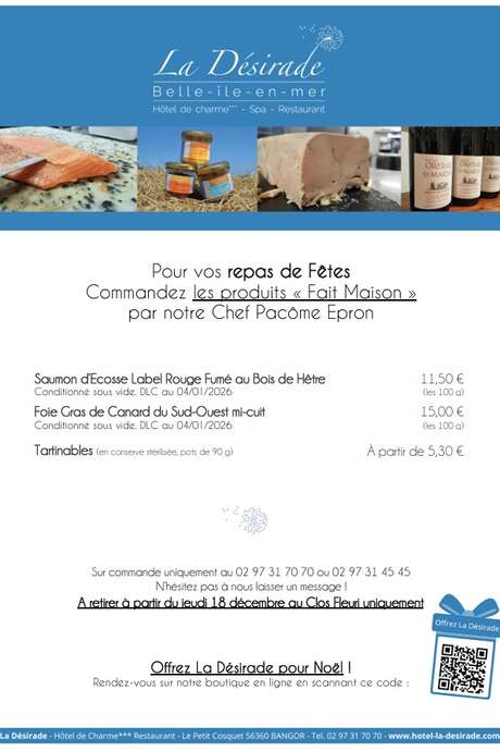 Pour vos fêtes : saumon fumé, foie gras et tartinables à emporter