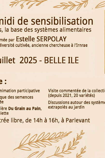 Après-midi de sensibilisation : Les semences, la base des systèmes alimentaires