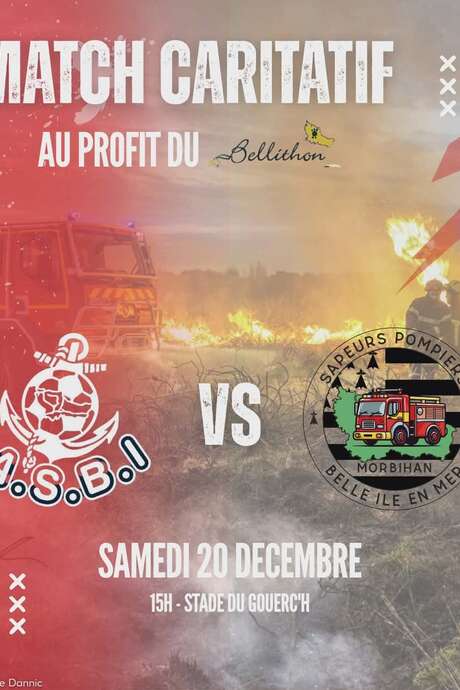 Match caritatif au profit du Bellithon : ASBI VS SAPEURS POMPIERS BELLE ILE