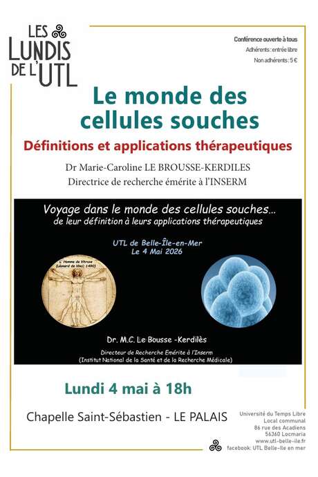 Conférence : Voyage dans le monde des cellules souches