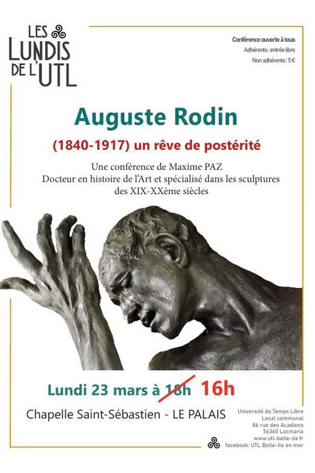 Conférence : Auguste RODIN (1840-1917), un rêve de postérité