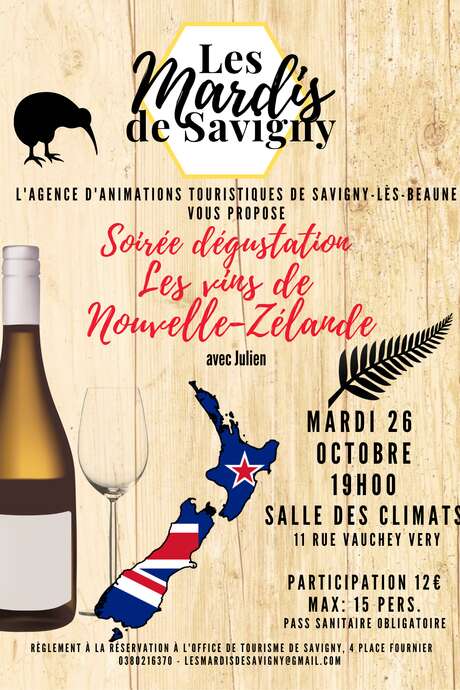 Les Mardis de Savigny - Dégustation de vins de Nouvelle-Zélande Les Mardis de Savigny - Dégustation de vins de Nouvelle-Zélande